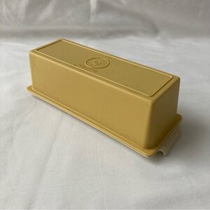 Vintage Tupperware Butter Dish Container Harvest Gold Almond MCM Mid-Century 70s
